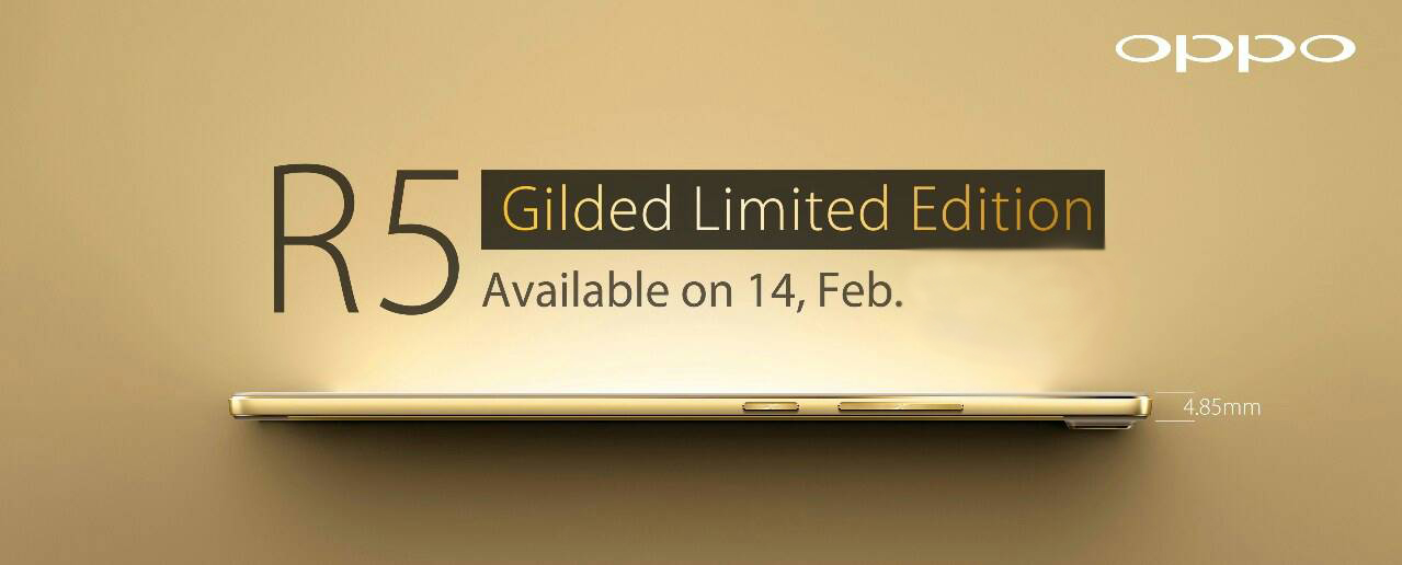 OPPO R5 สีทอง Gilded Limited Edition พร้อมวางจำหน่ายในไทย วาเลนไทน์นี้