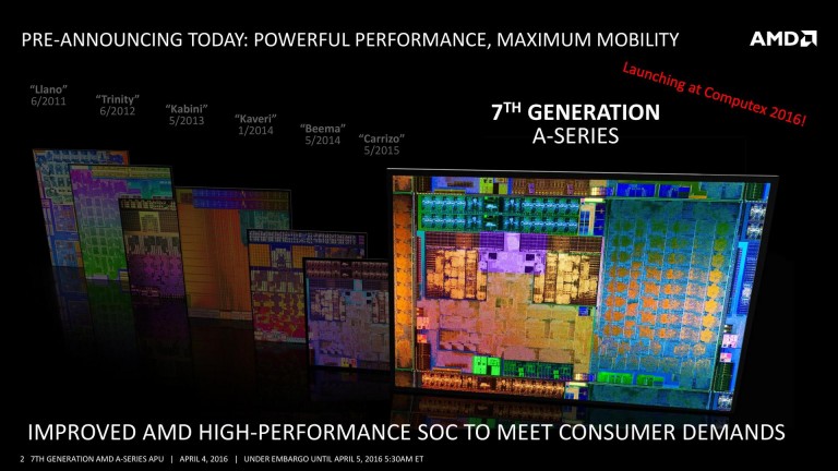 AMD เปิดเผยข้อมูล Bristol Ridge APU สำหรับโน๊ตบุ้ค