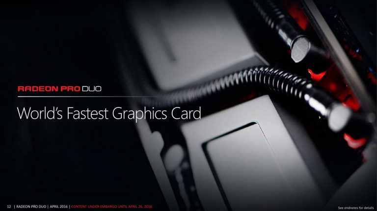 AMD เปิดตัว Radeon Pro Duo, Dual Fiji GPU อย่างเป็นทางการแล้วด้วยราคาเพียง$1500 – 16.38 TeraFLOPS  8GB HBM