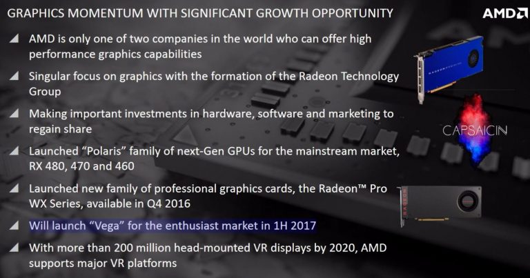 Radeon บนฐาน Vega 10 Architecture ยืนยันอย่างเป็นทางการมาแน่ ครึ่งปีแรก 2017 – AMD Confirms