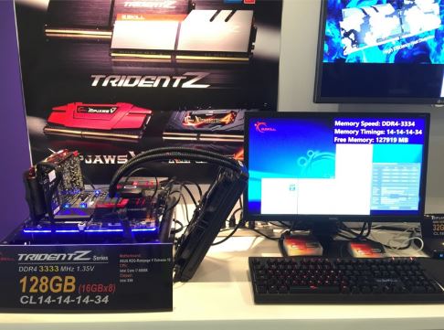 G.SKILL ประกาศแสงยานุภาพ DDR4-3333MHz CL14 128GB และ DDR4-3333MHz CL13 64GB Memory ที่งาน IDF 2016 แตะ 5731.78MHz CPU Frequency