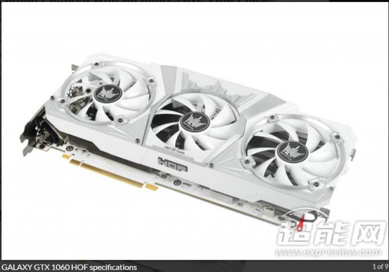 เปิดเผยภาพ GALAXY GTX 1060 HOF Edition มาพร้อมการออกแบบ VRM Phase Design ที่ยอนดเยี่ยมและความเร็ว Clock Speed