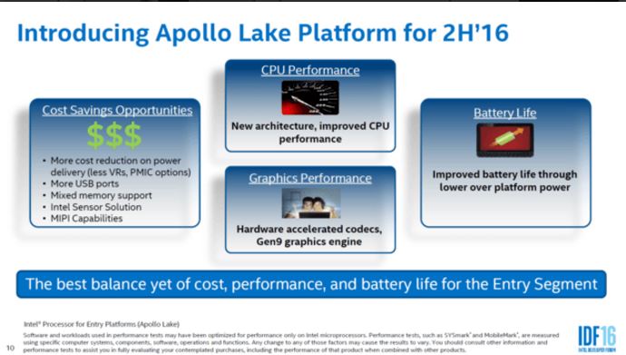 ข้อเปรียบเทียบ Intel Apollo Lake Chips  – มีออกมาทั้งหมด 6 รุ่นด้วยกันพร้อมค่าพลังงานTDP ที่ 10 Watts