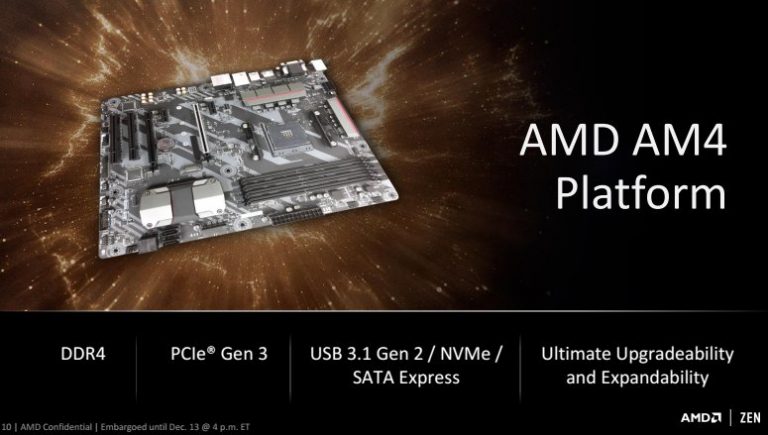 Zen คือ Ryzen, AMD เปิดตัวซีพียูรุ่นต่อไปพร้อมแพลตฟอร์ม AM4 วางขายจริงไตรมาสแรก 2017