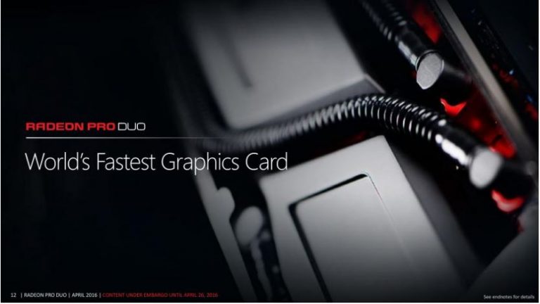 AMD Radeon Pro Duo Graphics Card พร้อมด้วย Dual Fiji GPUs และ 4 GB HBM Per/ต่อ GPU ขายแค่ $799 US