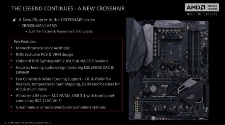 รูปภาพและรายละเอียด AMD Ryzen AM4 Motherboards จากทาง ASUS, AORUS และ MSI– ASUS Crosshair VI Hero และ Prime X370