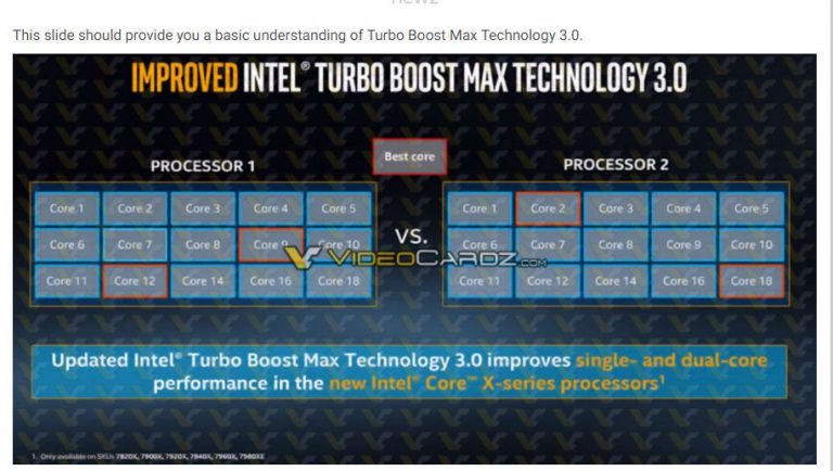 อาวุธลับของ Intel Turbo Boost Max 3.0
