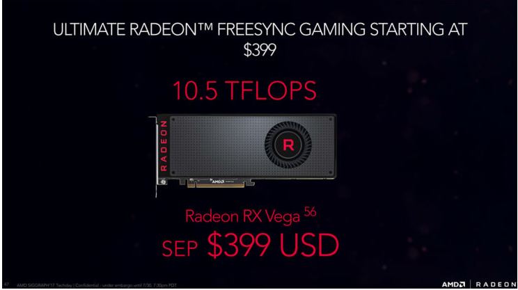 AMD เปิดตัว Radeon RX Vega 56 – วางจำหน่ายแล้วที่ Amazon และ Newegg (อัพเดท-ตอนนี้หมดแล้ว)