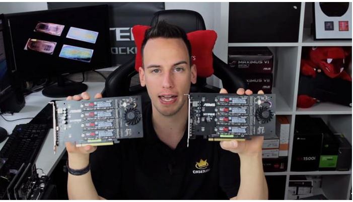 อัด NVMe M2 SSDs 8 ชุดใน RAID บน X399 Threadripper ความเร็วแตะถึง 28 GB/s