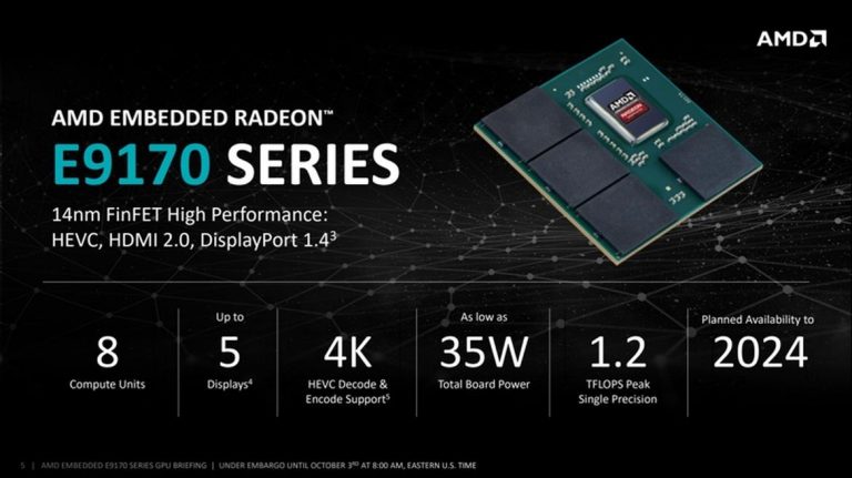 AMD เปิดตัว Radeon E9170 การ์ดจอแบบ Embedded สถาปัตยกรรม Polaris
