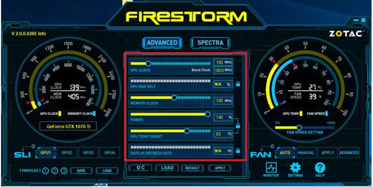 ZOTAC จัด overclocking profiles มาให้ใช้ ZOTAC 1070 Ti ง่ายๆไม่กี่คลิก