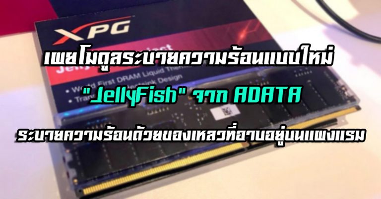 เผยโมดูลระบายความร้อนแบบใหม่ “JellyFish” จาก ADATA – การระบายความร้อนด้วยของเหลวที่อาบอยู่บนแผงแรม