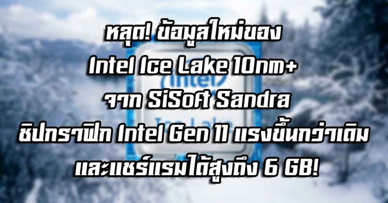หลุด! ข้อมูลใหม่ของ Intel Ice Lake 10nm+ จาก SiSoft Sandra – ชิปกราฟิก Intel Gen 11 แรงขึ้นกว่าเดิม และแชร์แรมได้สูงถึง 6 GB!