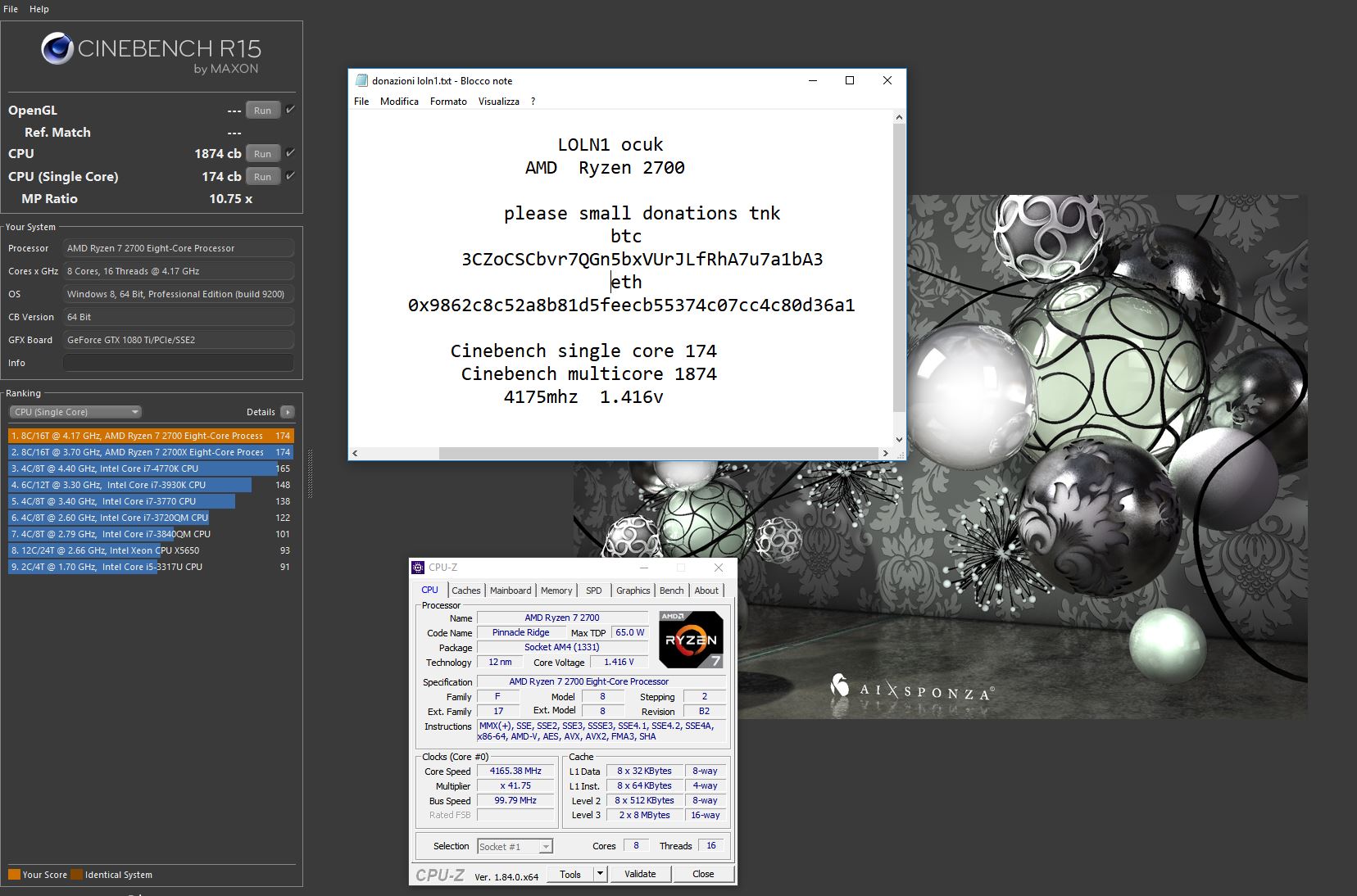 Cinebench i7 3770. Details core