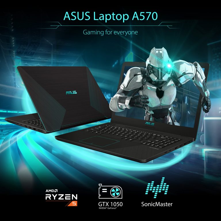 ASUS เปิดตัวโน้ตบุ๊กใหม่ ASUS Laptop A570 มาพร้อมชิพเซ็ท AMD Ryzen 5 และ NVIDIA GeForce GTX 1050 GPU ส่งมอบประสบการณ์เล่นเกมส์ที่ลื่นไหล ในราคาสุดคุ้มเพียง 19,990 บาท