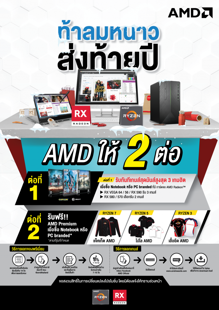 PR : AMD ท้าลมหนาว แจกโชค 2 ต่อส่งท้ายปี