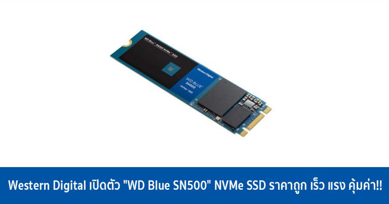 Western Digital เปิดตัว “WD Blue SN500” NVMe SSD ราคาถูก เร็ว แรง คุ้มค่า!!
