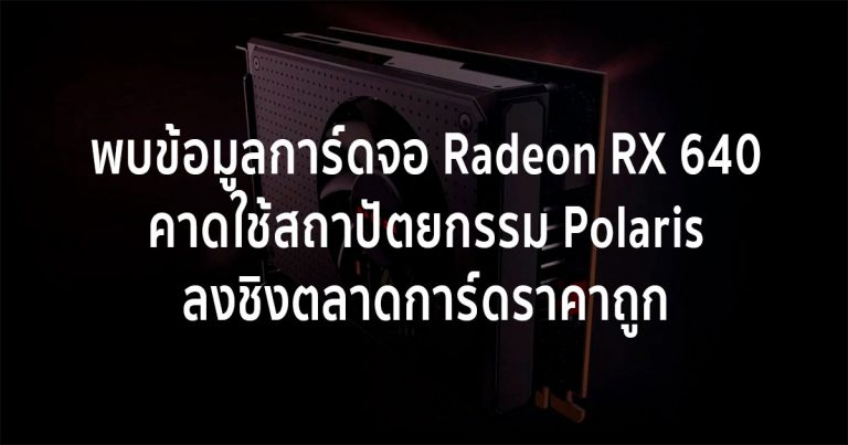 พบข้อมูลการ์ดจอ Radeon RX 640 คาดใช้สถาปัตยกรรม Polaris ลงชิงตลาดการ์ดราคาถูก