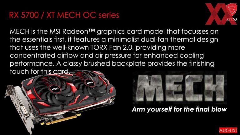 MSI เตรียมเปิดตัวการ์ด Custom ของ Radeon RX 5700-series ถึง 7 รุ่น ในเดือนสิงหาคมนี้