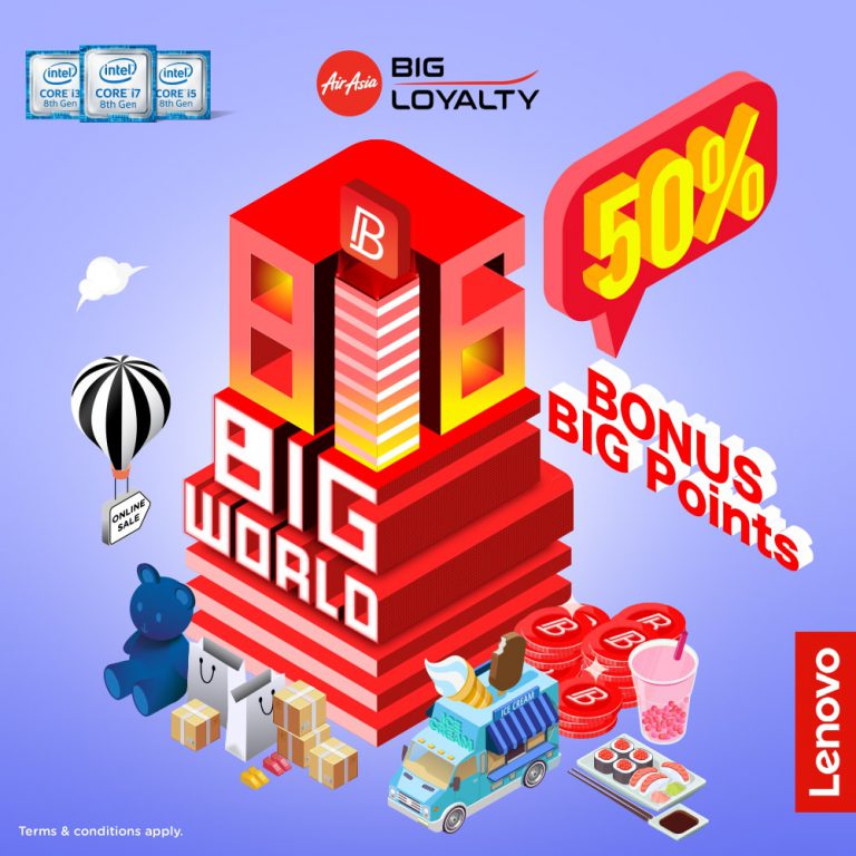 PR : ซื้อโน้ตบุ๊ค Lenovo ที่ติดตั้งระบบประมวลผลของ Intel รับฟรี! คะแนนสะสมแลกตั๋วเครื่องบิน AirAsia