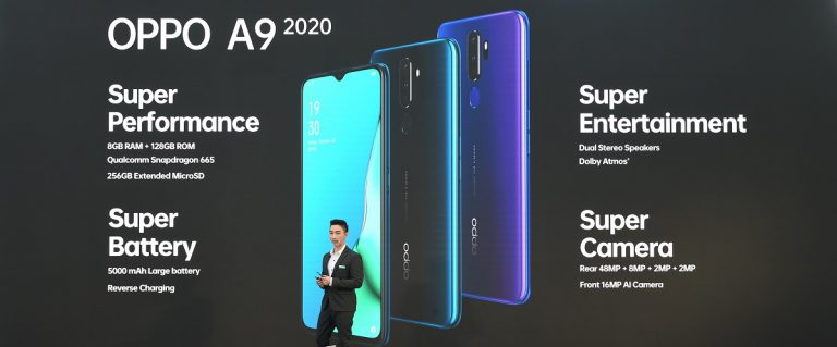 OPPO เปิดตัวสมาร์ทโฟน OPPO A9 2020 สเปคแรงสุด  เพียง 8,990 บาท พร้อมแพ็คเกจพิเศษจากผู้ให้บริการเครือข่ายเพียง 3,990 บาท เปิดให้จอง 16 กันยายนนี้