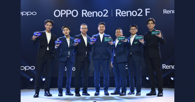 OPPO เปิดตัวสมาร์ทโฟนรุ่นล่าสุด OPPO Reno2 F ในราคา 11,990 บาท และ OPPO Reno2 ในราคา 17,990 บาท มาพร้อม 4 กล้องหลัง ชัดทุกระยะ สวยทุกมุมมอง