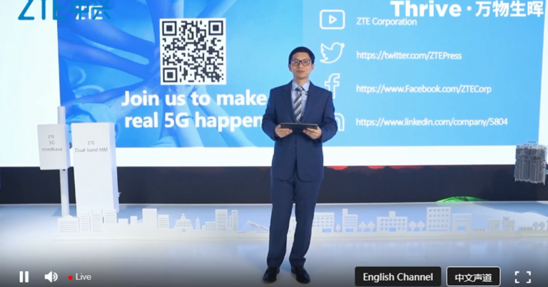 แซดทีอี ร่วมกับ GSMA จัดงานถ่ายทอดสดออนไลน์  5G SA Summit 2020  ภายใต้แนวคิด “เปิดยุคใหม่ของโลกธุรกิจ” มั่นใจโซลูชั่นเครือข่าย SA กลยุทธ์เด็ดการพัฒนาธุรกิจในประเทศจีนและประเทศอื่นๆ ในปี 63