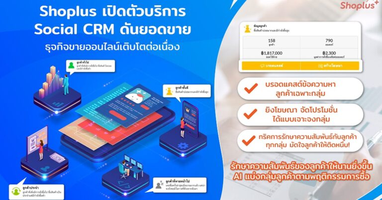 Shoplus เปิดตัวบริการ Social CRM ดันยอดขายธุรกิจออนไลน์เติบโตต่อเนื่อง