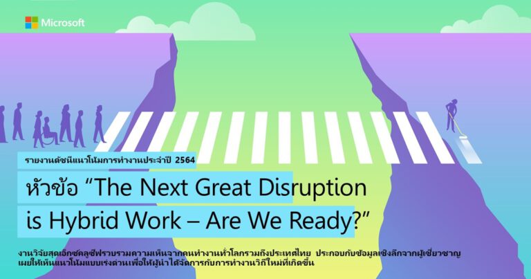 ไมโครซอฟท์เผยงานวิจัย Work Trend Index  ระบุเทรนด์ของโลกแห่งการทำงานในยุคที่ไม่ต้องเข้าออฟฟิศ 