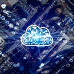 Cloud computing and industry concept. Industrial technology. INDUSTRY 4.0. Communication network.