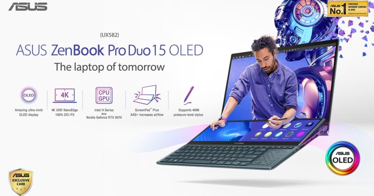 ASUS เอาใจสายครีเอเตอร์ เปิดตัว ZenBook Pro Duo 15 OLED (UX582)  มาพร้อมหน้าจอสอง Tilting ScreenPad Plus อัพเดทใหม่ ตัวช่วยคนทำงานที่ตอบโจทย์ยิ่งขึ้น