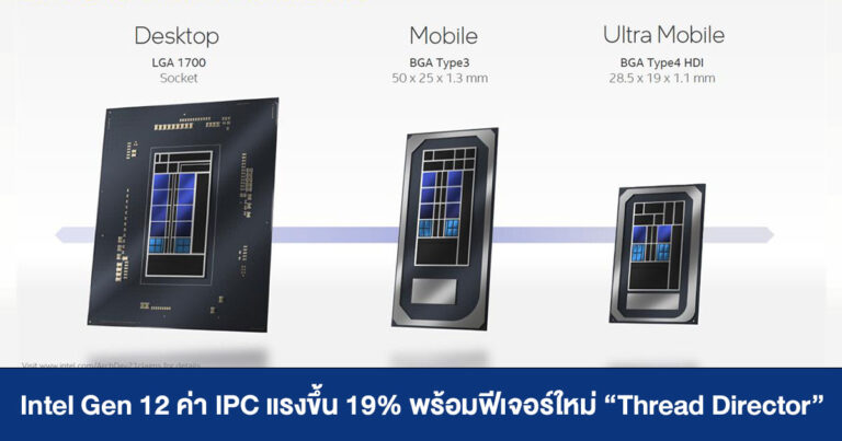 Intel Gen 12 ค่า IPC เพิ่มขึ้น 19% พร้อมฟีเจอร์ Thread Director จัดการแกนประมวลผลอย่างมีประสิทธิภาพ