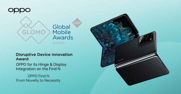 OPPO Find N คว้ารางวัล “Disruptive Device Innovation”   จาก GLOMO Awards 2022 ณ งาน MWC 2022 Barcelona 