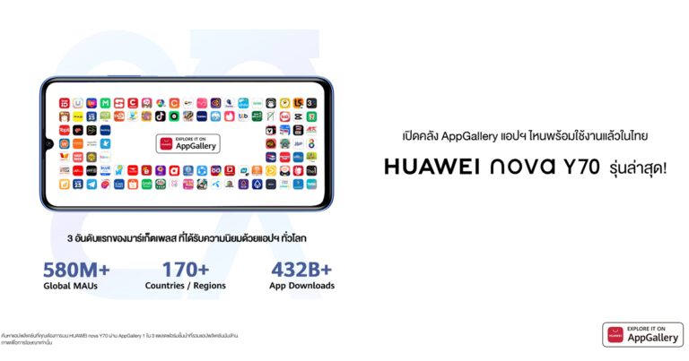  เปิดคลัง AppGallery แอปฯ ไหนพร้อมใช้งานแล้วในไทย กับ HUAWEI nova Y70 รุ่นล่าสุด!