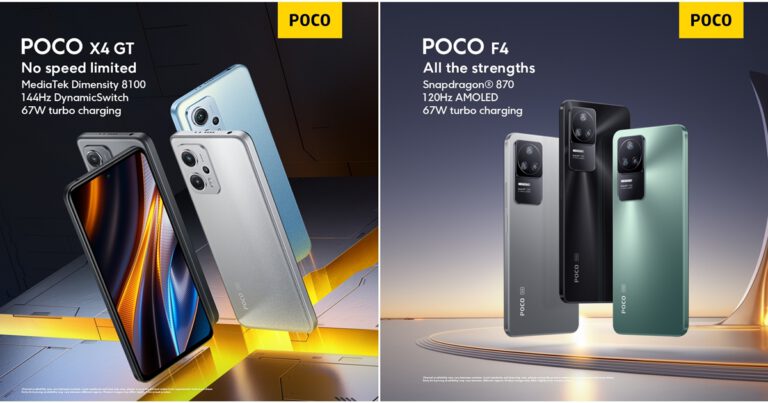 เปิดตัวเรือธง POCO F4 และ POCO X4 GT มาพร้อมชิปเซ็ตขุมพลัง  POCO F4 และ POCO X4 GT สมาร์ทโฟนแห่งขุมพลังรุ่นล่าสุดจาก POCO ที่รวมทุกจุดแข็งและความเร็วอันไร้ขีดจำกัดเอาไว้