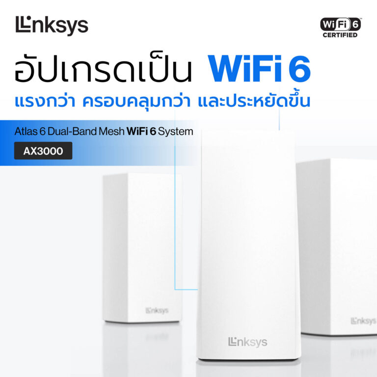 PR: Linksys เสริมไลน์เราเตอร์อัจฉริยะบุกตลาดครึ่งปีหลัง ด้วย Mesh WiFi 6 รุ่นยอดนิยม Linksys Atlas 6 เปลี่ยนทุกจุดให้เป็นห้องทำงาน