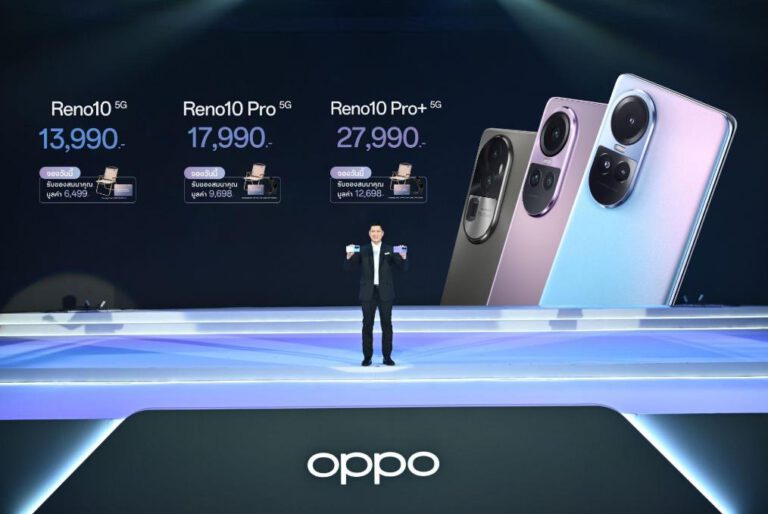 เปิดตัวแล้ว! “OPPO Reno10 Series 5G” รุ่นใหม่ ครั้งแรกกับสมาร์ตโฟนราคาระดับกลางที่มาพร้อมกับ Telephoto Portrait Camera กล้องพอร์ตเทรตซูมได้ให้ภาพสวยใกล้กว่าโดดเด่นกว่าเริ่มต้น 13,990 บาท