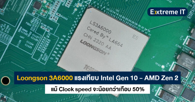 Loongson 3A6000 ซีพียูจีน ความแรงเทียบ Intel Gen 10 – AMD Zen 2 แม้ Clock speed น้อยกว่า