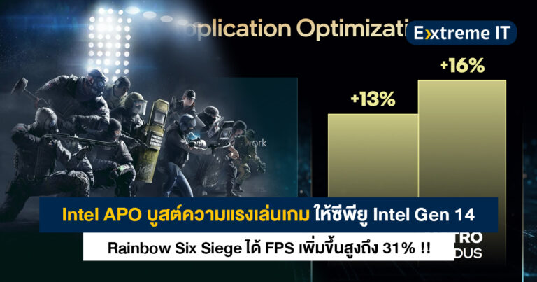 Intel APO ช่วยบูสต์ความแรง เล่นเกม Rainbow Six Siege ได้ FPS เพิ่มขึ้นสูงถึง 31% !!