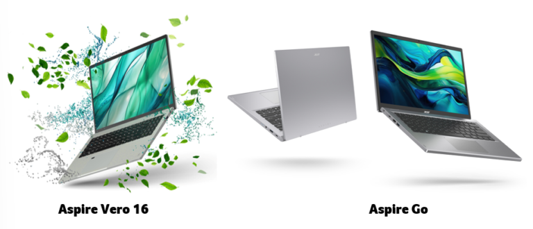 Aspire Vero 16 โน้ตบุ๊กที่ลดการปล่อยคาร์บอนสุทธิเป็นศูนย์ ด้วยโปรเซสเซอร์ Intel Core Ultra รุ่นล่าสุด และเปิดตัว Aspire Go โน้ตบุ๊กใหม่ในซีรี่ย์ Aspire ด้วยขนาดหน้าจอ 15.6” และ 14” ตอบสนองทุกความต้องการด้วยซีพียู Intel และ AMD