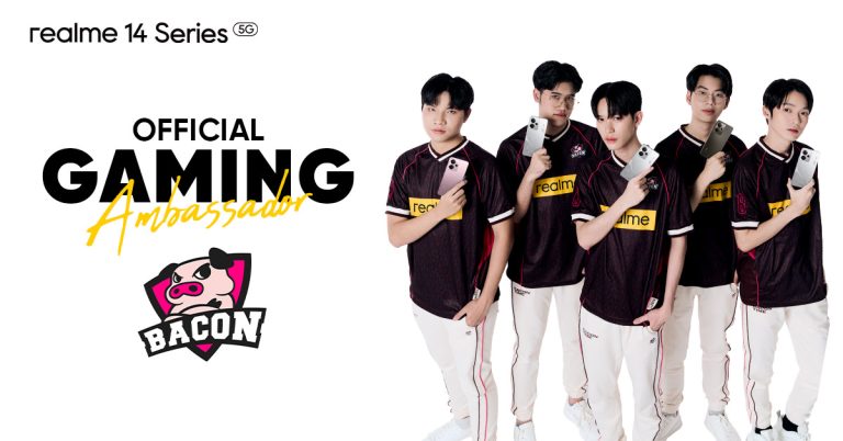 “realme 14 Series 5G” X “Bacon Time” ผนึกกำลังทีมอีสปอร์ตระดับโลก เปิดตัว Performance Dominator คนใหม่ สัมผัสนวัตกรรมเกมมิ่งโฟนสุดยิ่งใหญ่ 27 มีนาคมนี้ พร้อมกัน!